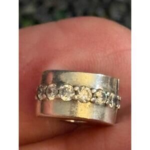 Pandora ALE 925 Sterling Silver Clear CZ Clip Charm Hinged